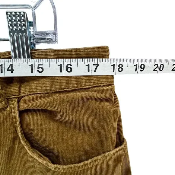 Theory Pants Womens 12 Tan‎ Gold Corduroy Slim Straight High Rise Modern Classic - Picture 6 of 15